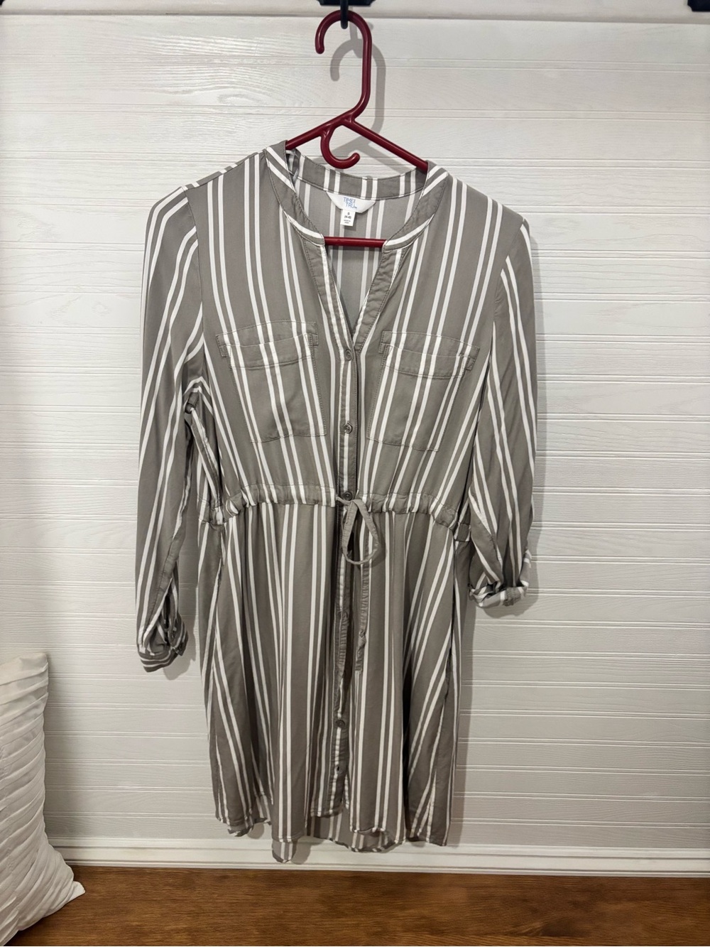 Time and Tru Striped Utility Dress
